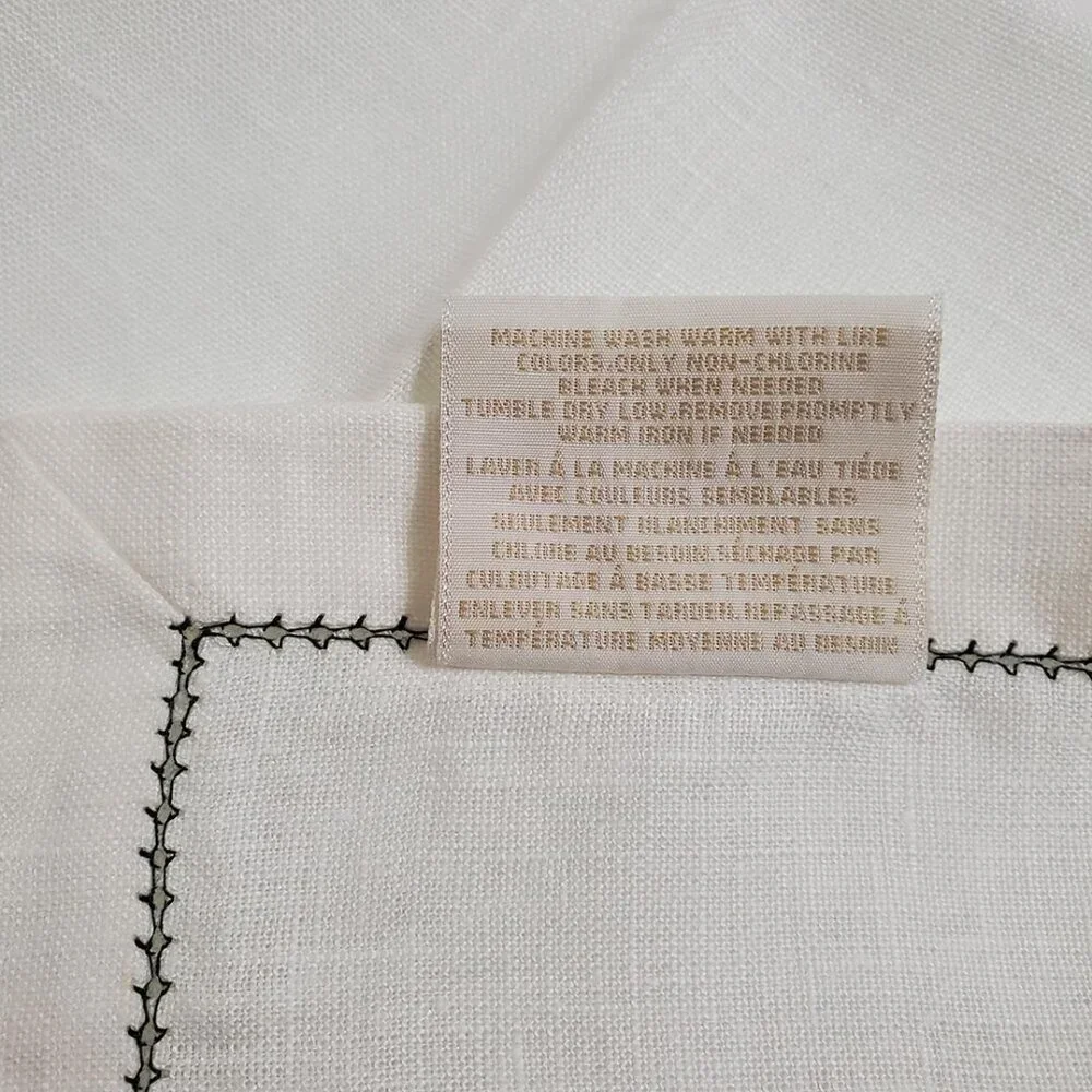 Williams-Sonoma Set of 3 Linen Napkins White 20x20 Russia
